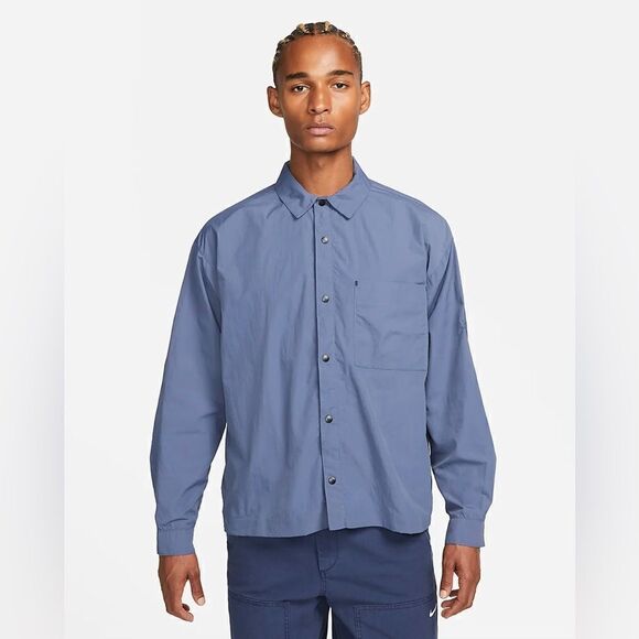 Nike Sportswear Tech Pack Woven Button Up Long Sleeve Top Shirt - Picture 1 of 11